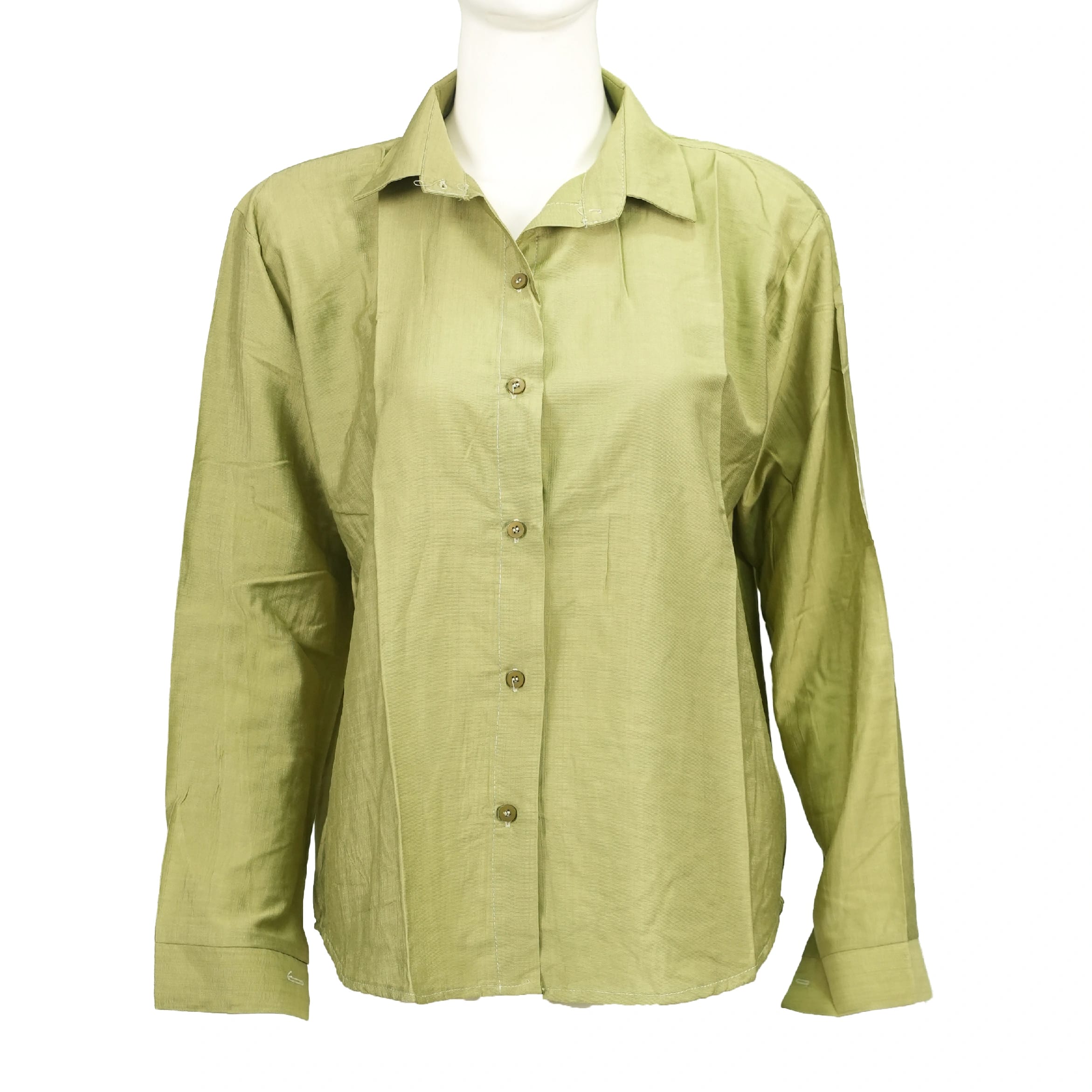 Thai Imported Georgette Long Shirt For Women (Light Green) - image 1