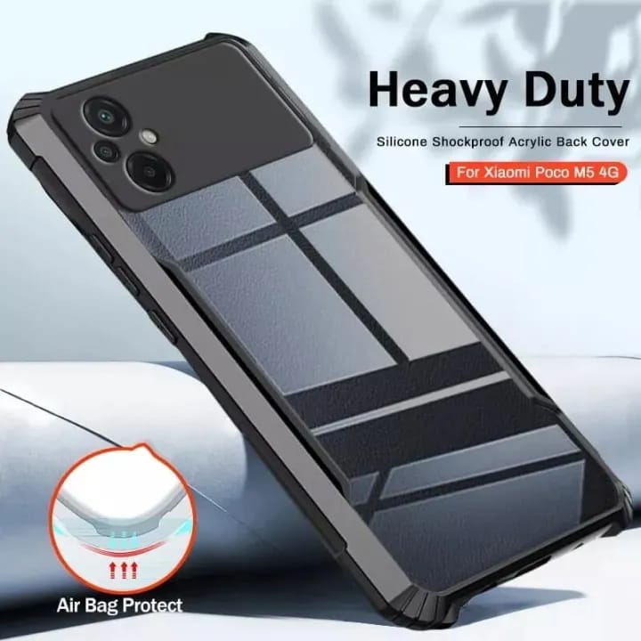 Case for Poco M5 4G- Transparent Polycarbonate Soft Bumper Mobile Back Cover - image 1