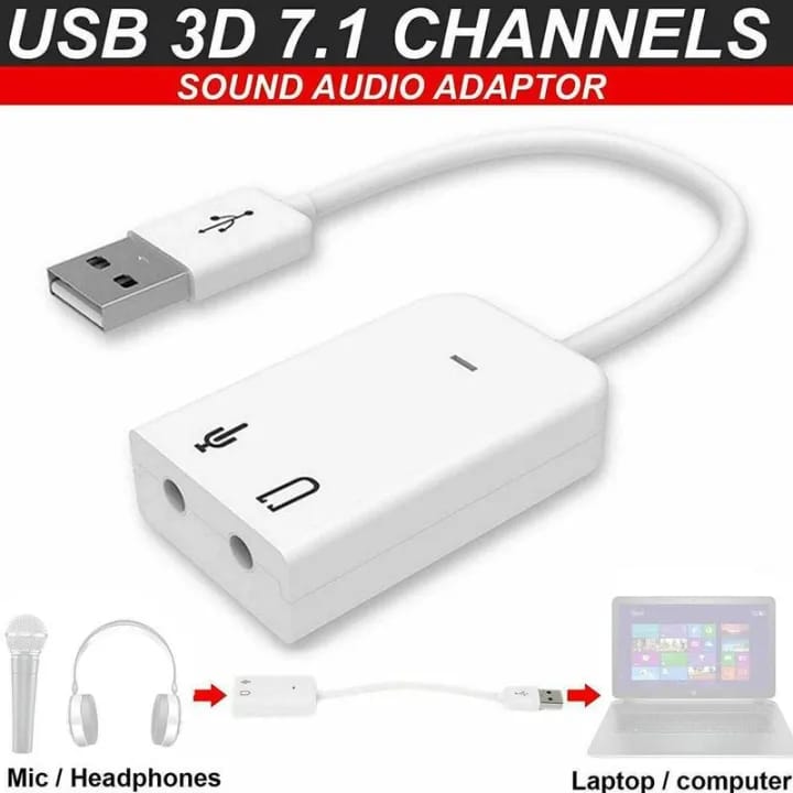 USB Sound Adapter 7.1 USB Sound Card Virtual 3D External USB Microphone USB Audio 3.5mm Jack For Laptop PC Earphone Notebook D1P3 - image 1