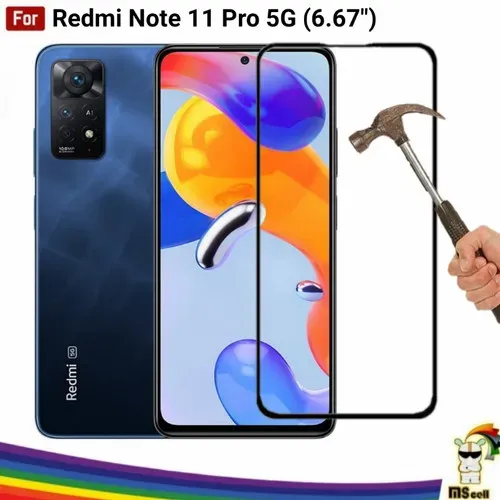 2 pc - Tempered Glass For Redmi Note 11 Pro 4G/5G - 11D Glass Full Screen Protector - image 1