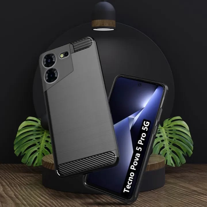 For Tecno Pova 5 Pro 5G Back Cover Case ( Hybrid Armor Case | Carbon Fiber Shockproof | Soft and Flexible) - image 3