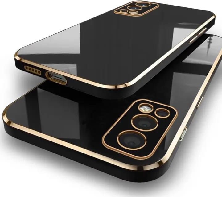 Case for OnePlus Nord 2 5G - Solid Gold Border Scratch Protection Bumper TPU | Transparent Anti-Slip Mobile Back Cove - image 1