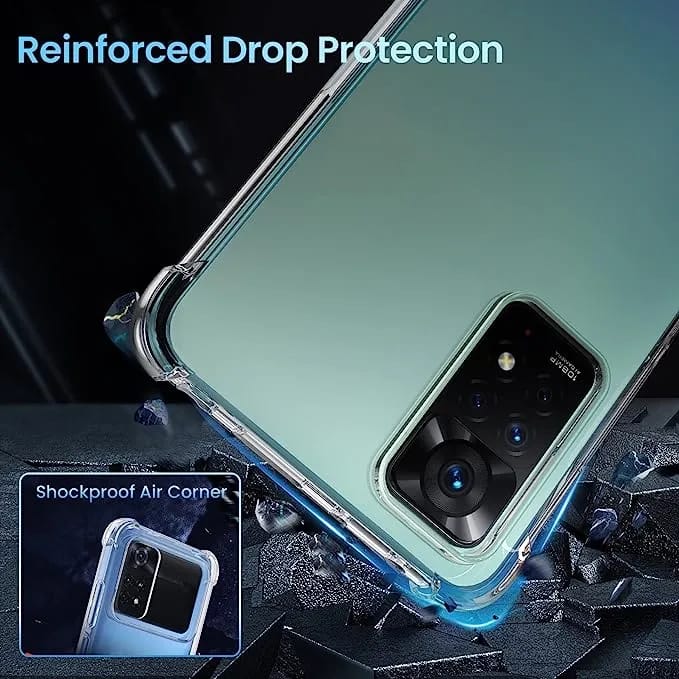 Clear case for Redmi Note 11 / 11s 4G - Transparent Soft Shockproof Airbag Crystal Back Cover - image 2
