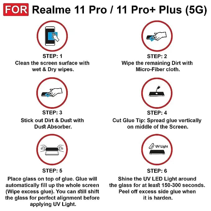 UV Curved Glass for Realme 11 Pro / Plus + - Premium (UV) Tempered Glass Screen Protector - Borderless - image 5