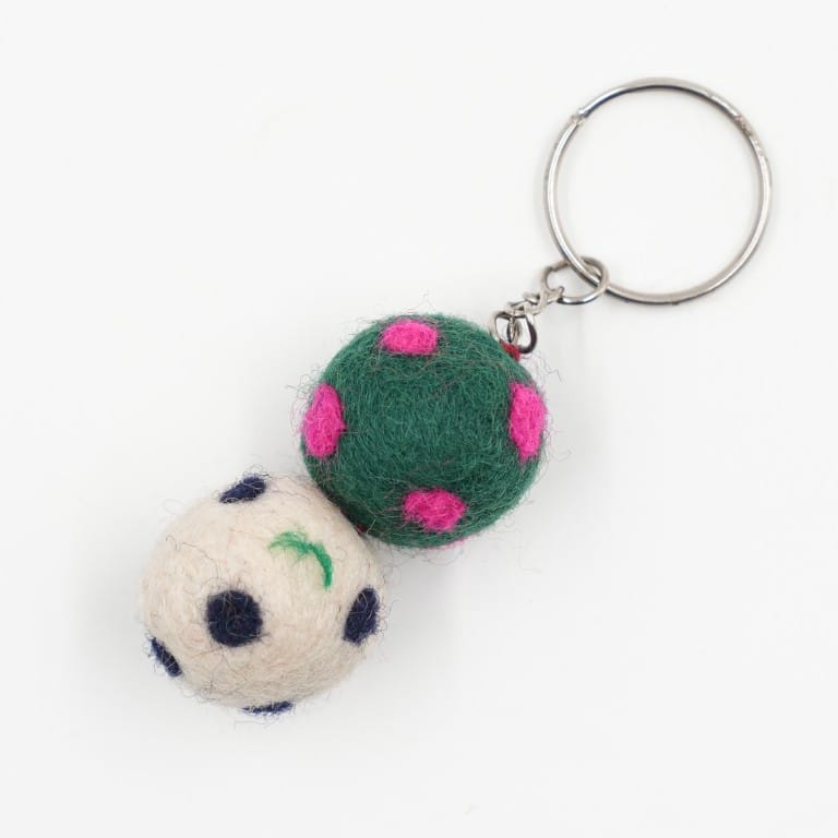 Handmade Wool Felt Ball Keychain - image 1