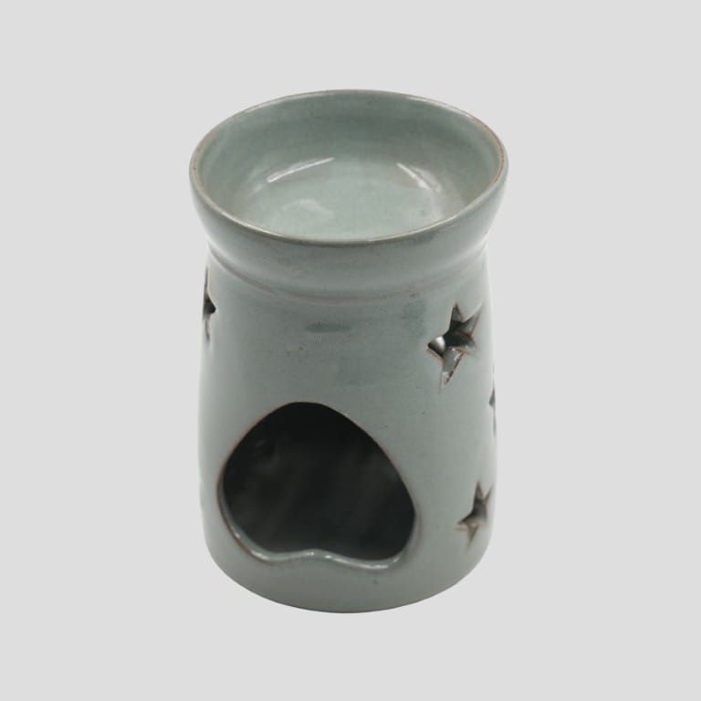 Green Ceramic Tealight Candle Holder with Star Cutouts - image 2