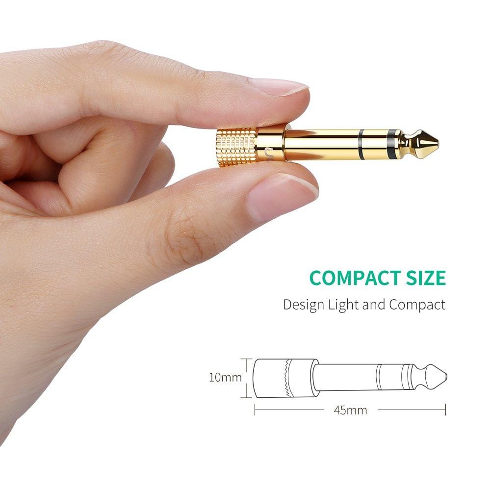 3.5mm to 6.35mm Gold-Plated Headphone Adapter for Stereo Audio, Durable Brass Copper - image 4