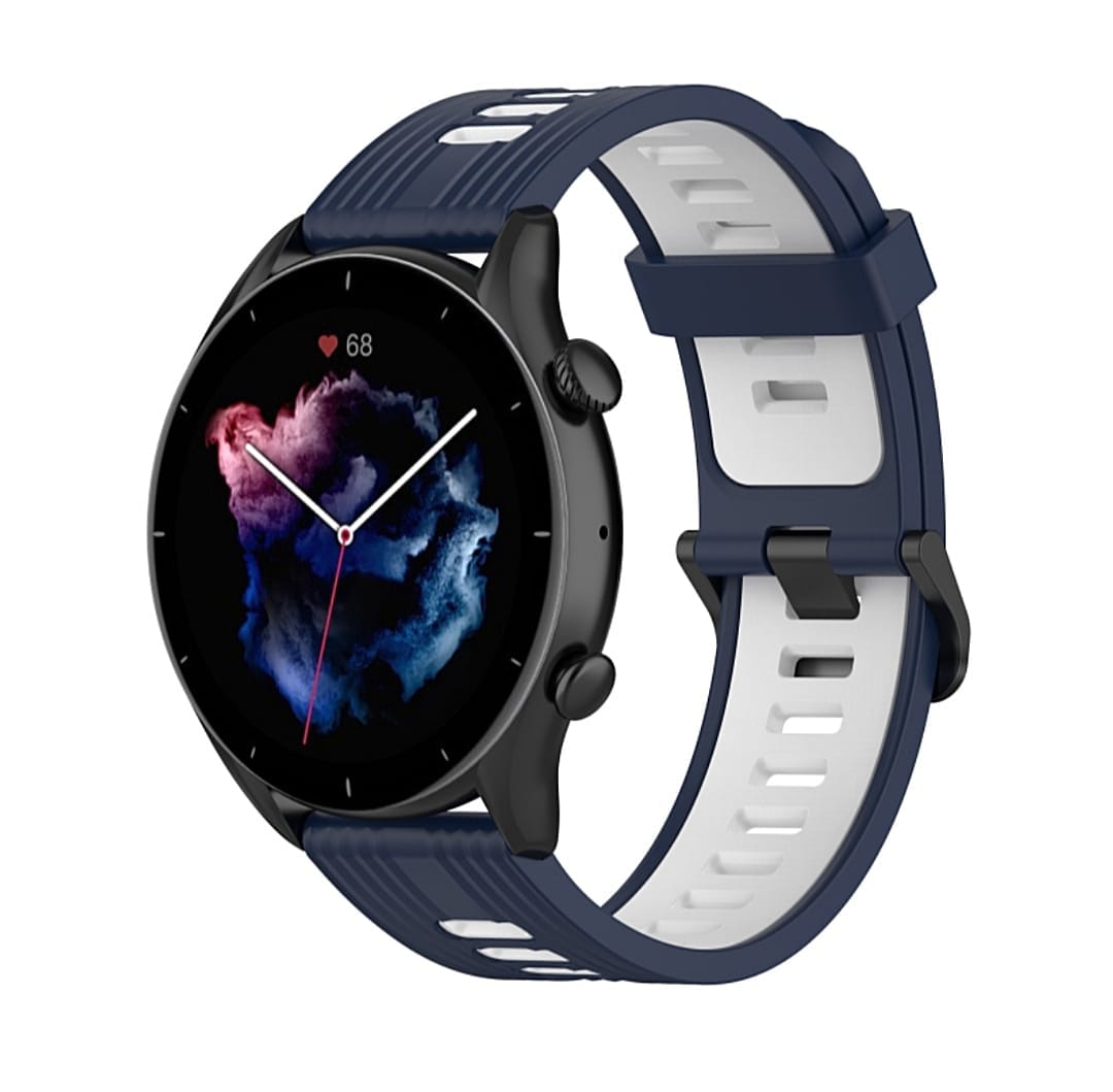 22mm Quick-Release Sports Silicone Band For Smart Watch Double Color - image 2