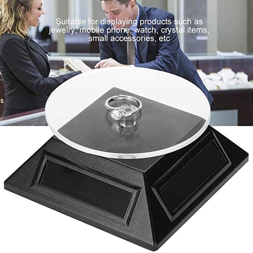 360 Solar Display Stand Turntable, Battery Double Used Rotating Display for Jewelry and Watch - image 3