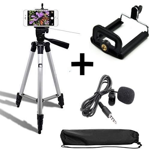 3110 Tripod Comes With 3.5mm Microphone And Mobile Holder Combo Set - image 1