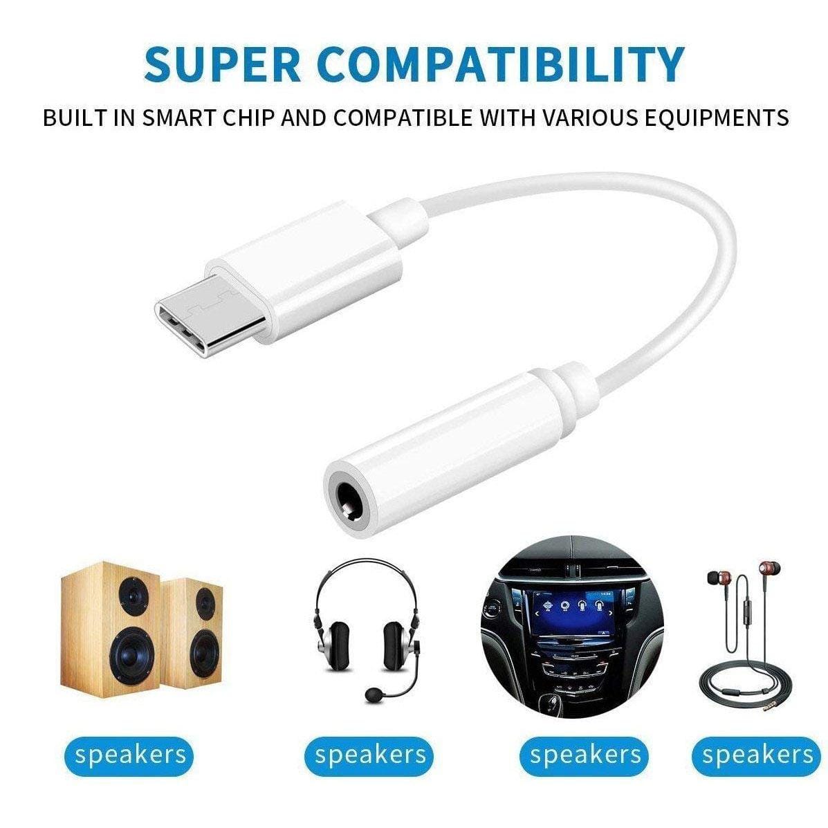 Type C to 3.5mm Female Aux Audio Adapter Microphone Connector Cable - image 1