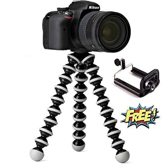 13 Inch Fully Flexible Foldable Gorilla Tripod With Socket Holder - image 1