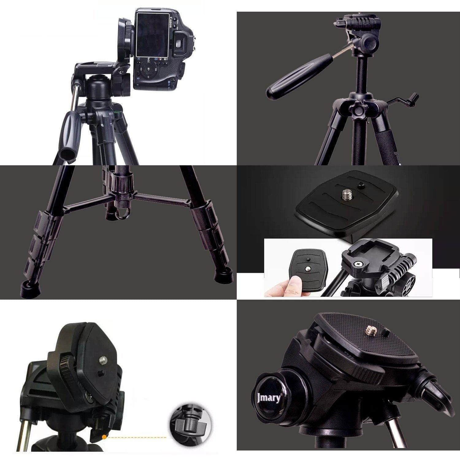 Jmary 2264 Upto 6Ft Height Professional Aluminium Tripod, Monopod For All Dslr Cameras (Black) - image 1