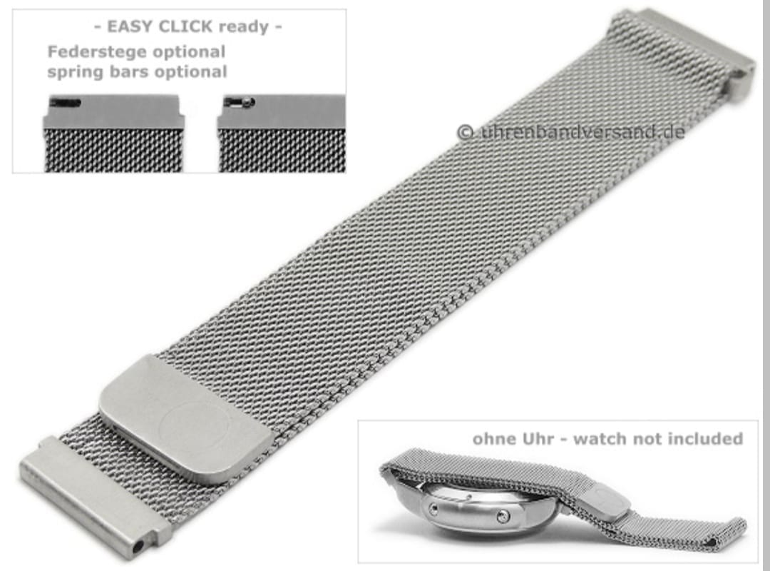 20mm Stainless Steel Magnetic Band Compatible with Smart Watch -Silver - image 4
