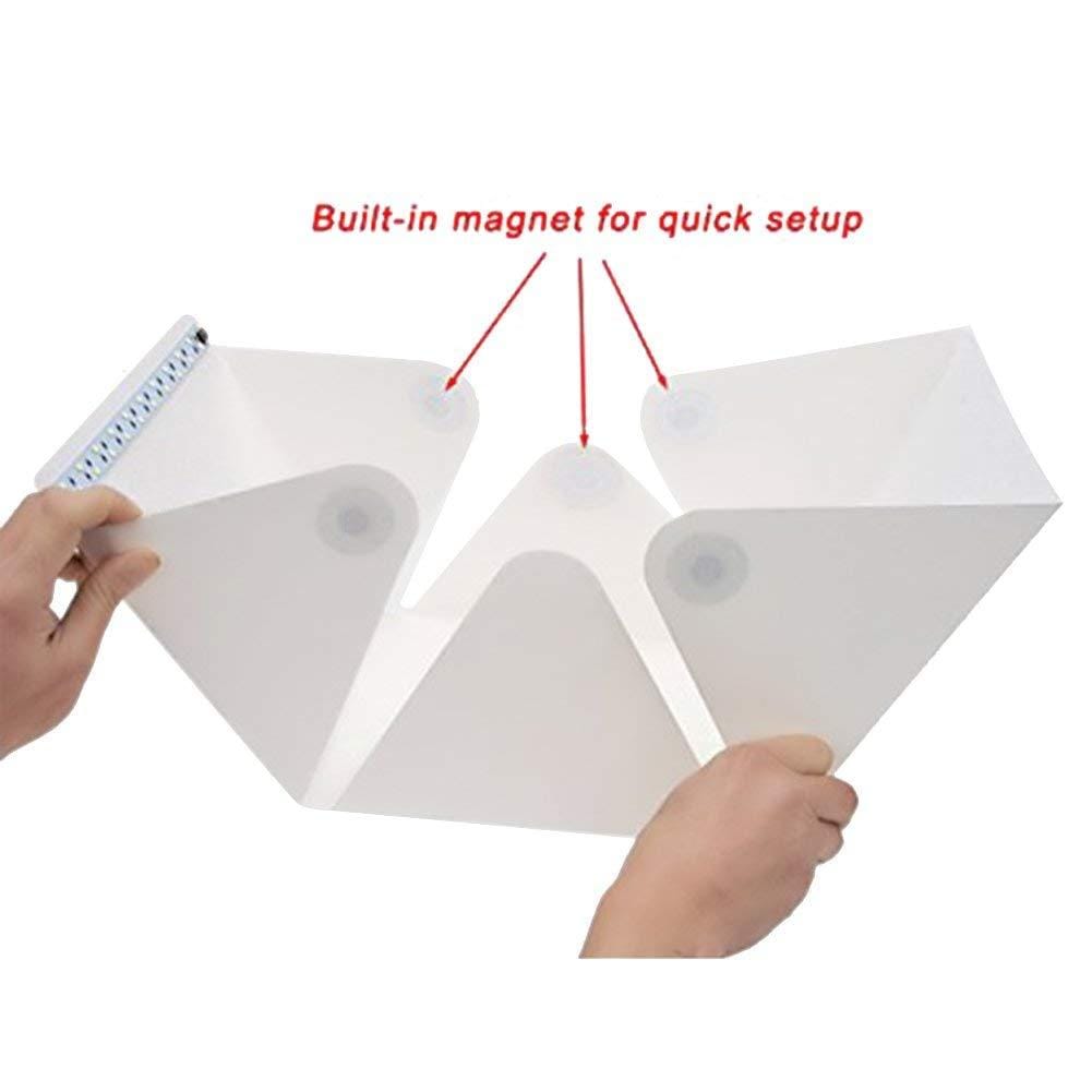 20Cm X 20Cm Mini Photography Light Box Portable Photo Studio Shooting Table Top Mini Led Lighting Kit With Integrated Led Lights Black And White Backdrops - image 2