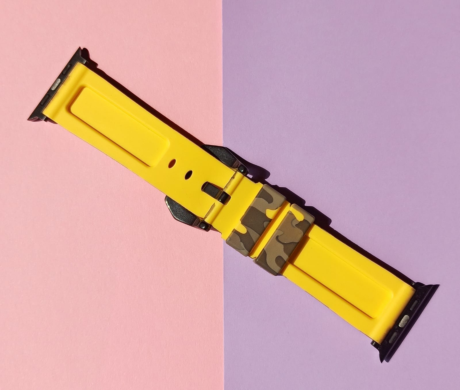 Camouflage Yellow Army Combat Silicone Rubber Strap For Apple Watch 42mm /44mm / 45mm - image 3