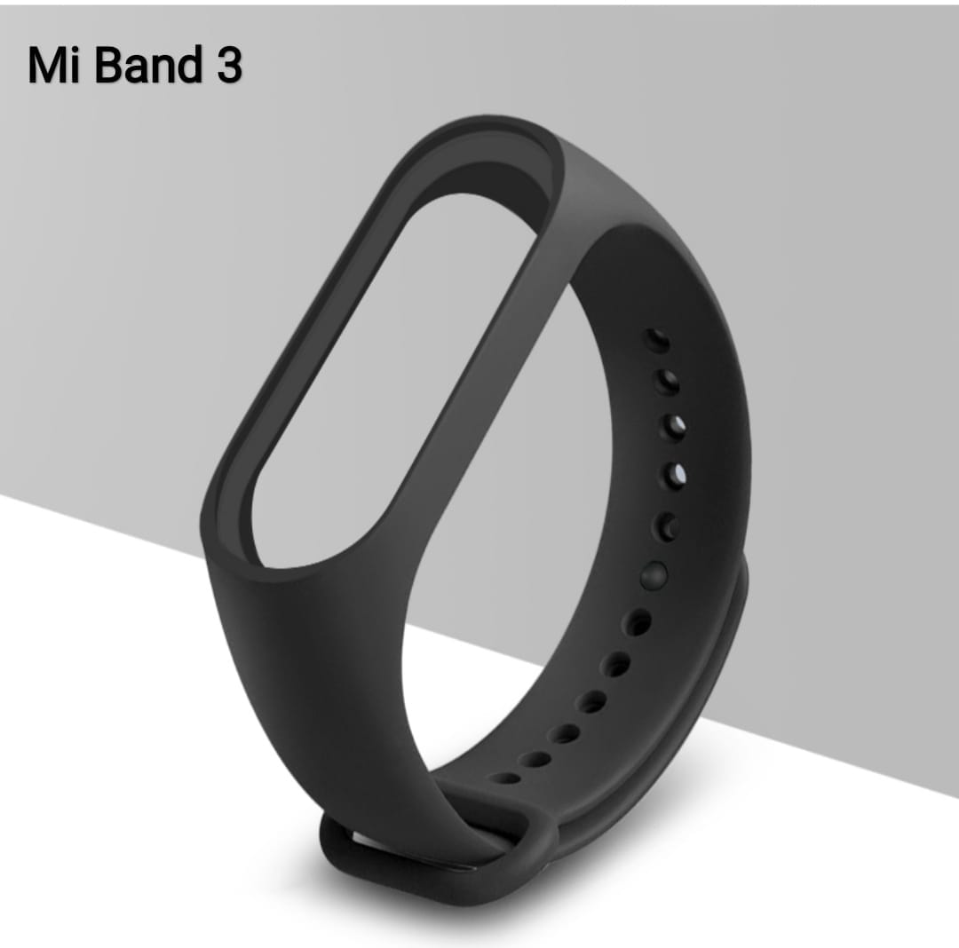 Straps For Xiaomi Mi Band 3 Silicone ( Black ) - image 1
