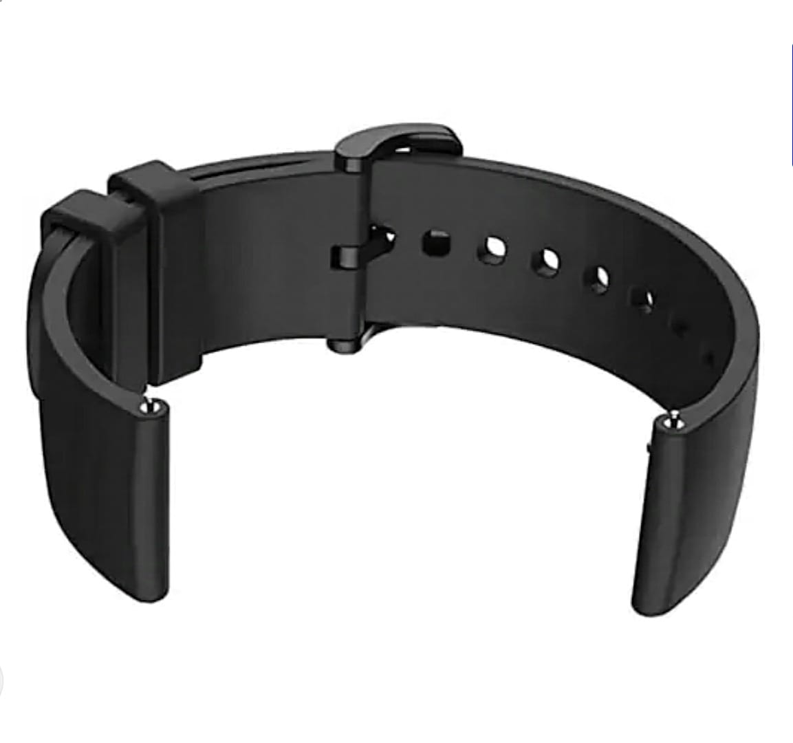 20mm Soft Silicone Strap For Smart Watch ( Black ) - image 2