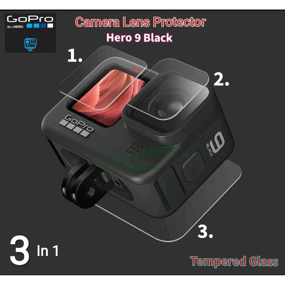 Tempered Glass Screen Protector for GoPro Hero 9 Black - image 1