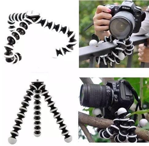 Gorilla Medium 10Inch Tripod For Phone/Dslr Camera With Mobile Holder (Black And White) - image 1
