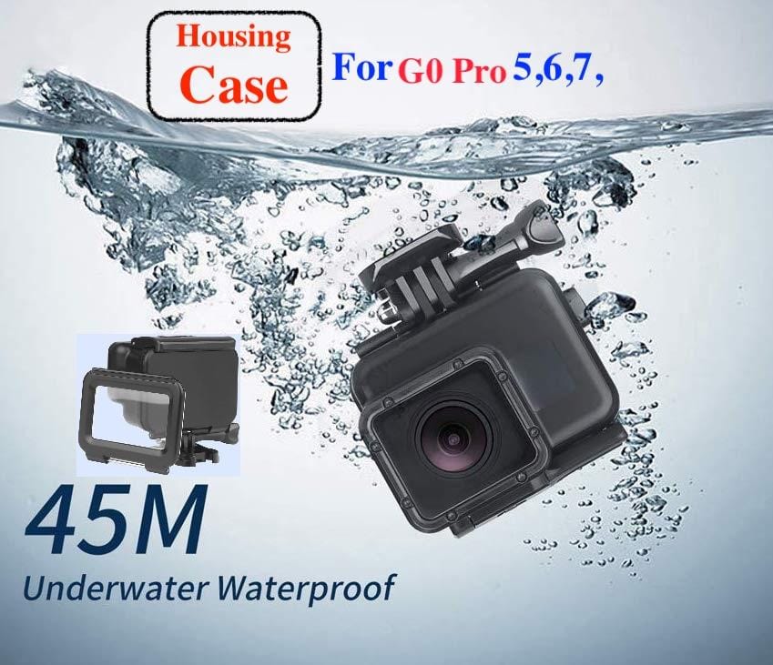 45M Diving Waterproof Housing Case for GoPro Hero7/6/5 Black with Replaceable Back Cover - image 1