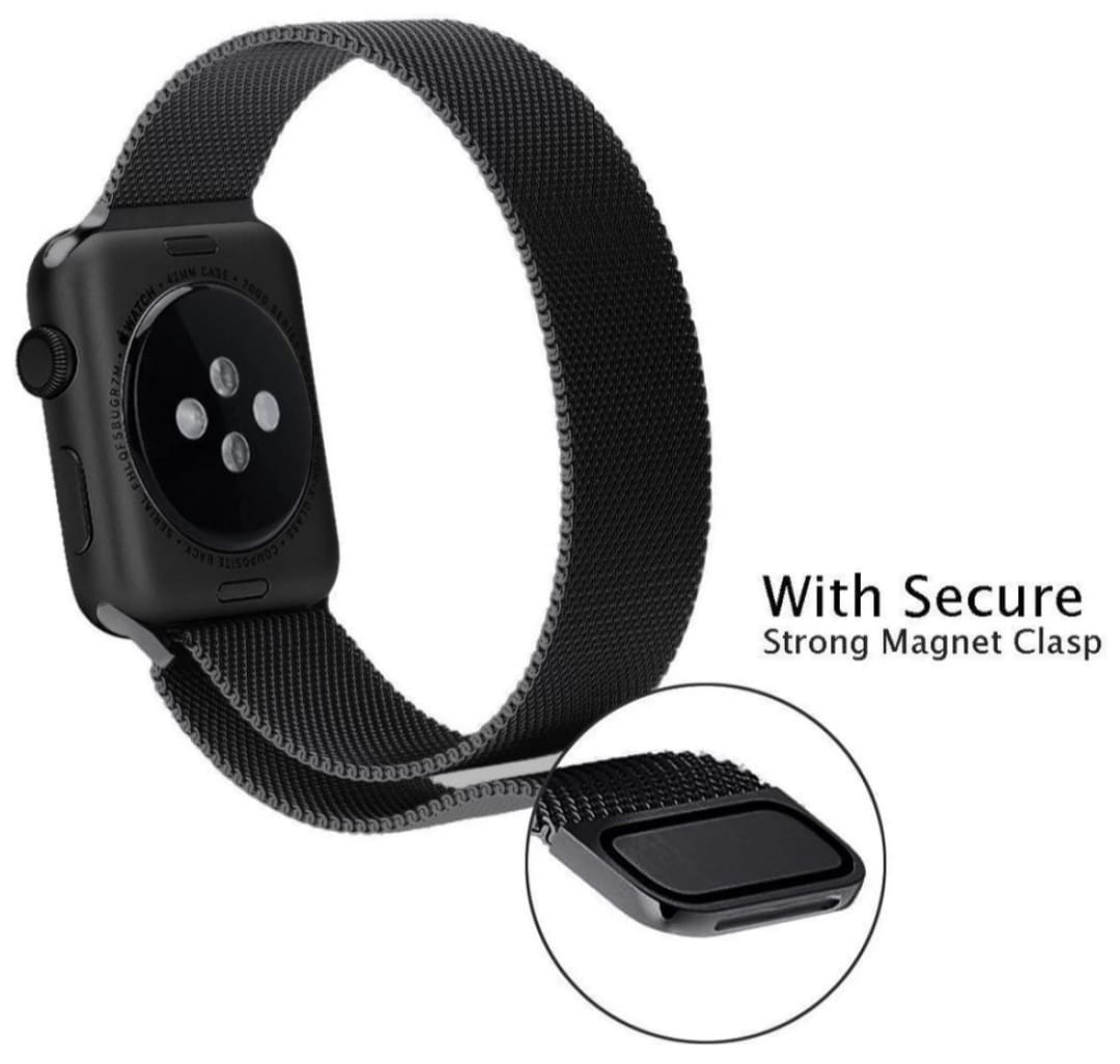 Magnetic Stainless Strap For Apple watch 42mm and 44mm ( Black ) - image 3