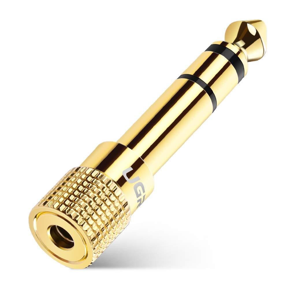 3.5mm to 6.35mm Gold-Plated Headphone Adapter for Stereo Audio, Durable Brass Copper - image 2