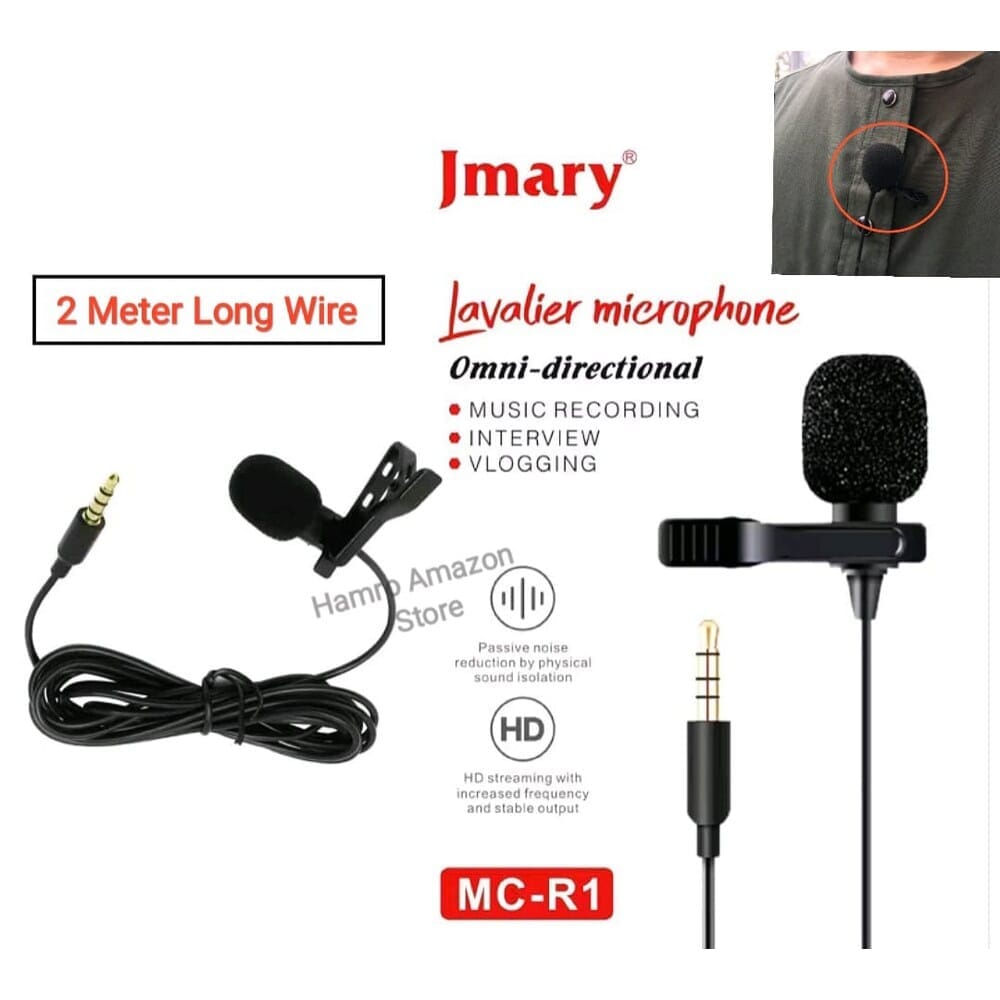 Jmary Professional Lavalier Lapel Microphone for Mobile Recording Mic for YouTube Video Interview - image 2