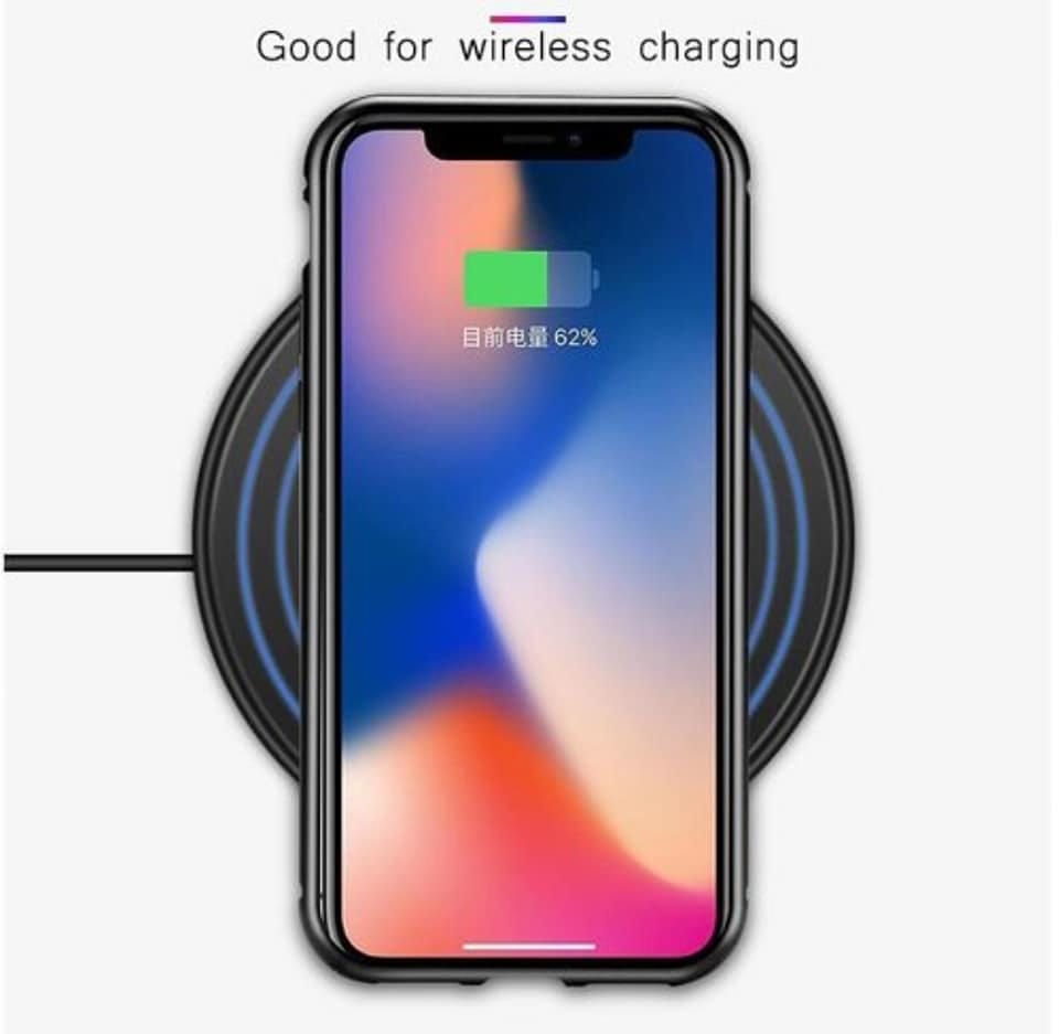 Magnetic Case for iPhone XR Clear Tempered Glass Hard Back Cover With Built-In Magnets Metal Bumper Frame Support Wireless Charge,360 - image 3