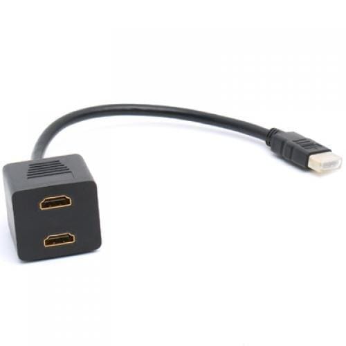 Hdmi Port Male To 2 Female 1 In 2 Out Splitter Cable Adapter - image 2