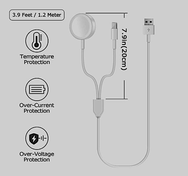 2 in 1 Wireless Charger Watch Magnetic Charging Cable and 1M Charging Pad - image 5