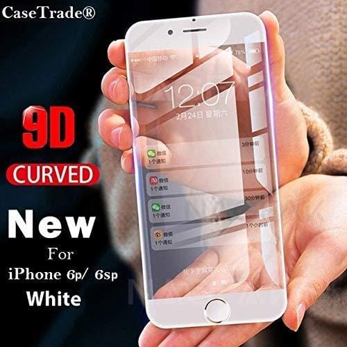 9H 9D Anti Scratch Curved Full Screen Tempered Glass Protector for Apple iPhone 6Plus /6S Plus (White) - image 1