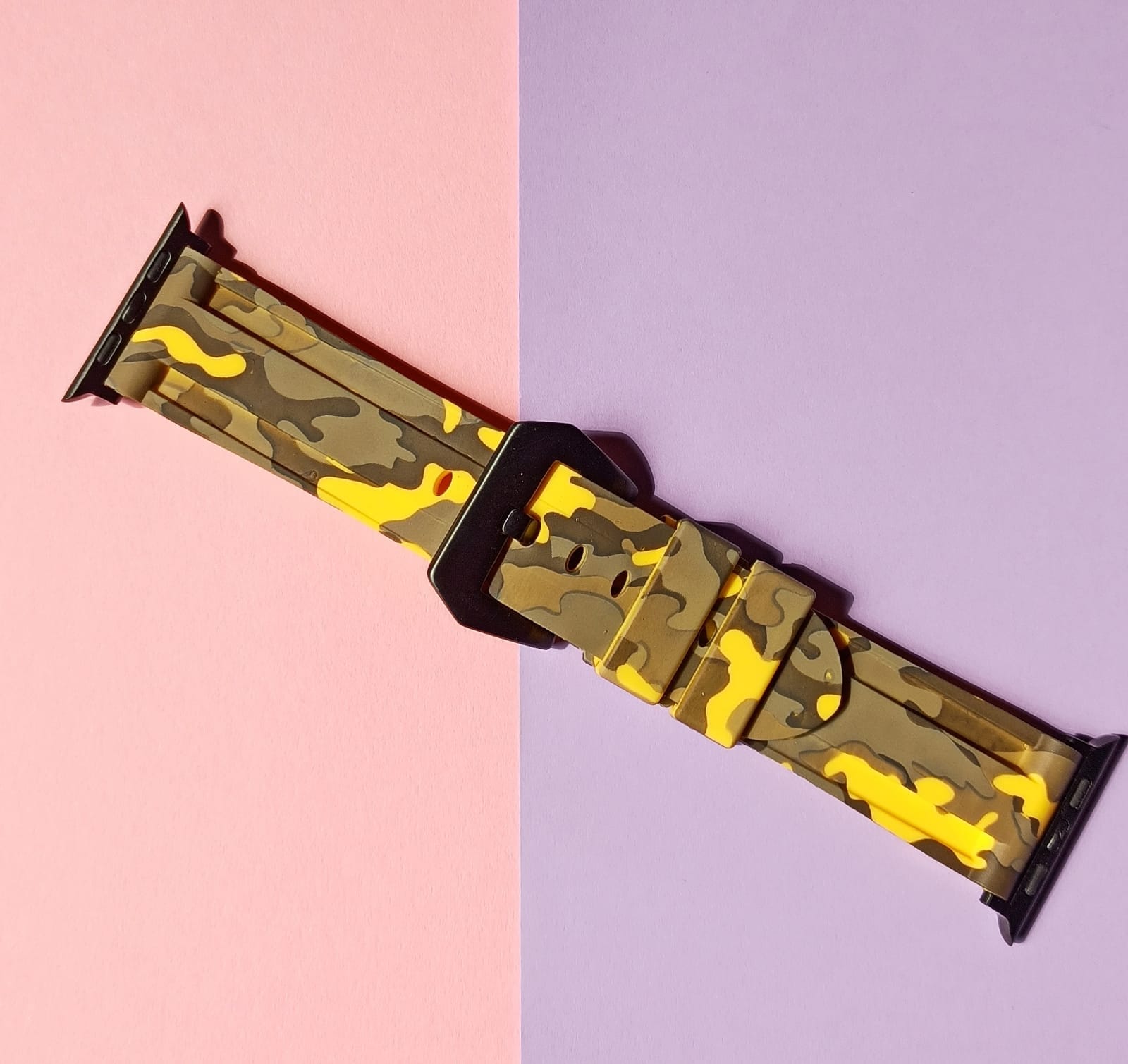 Camouflage Yellow Army Combat Silicone Rubber Strap For Apple Watch 42mm /44mm / 45mm - image 2