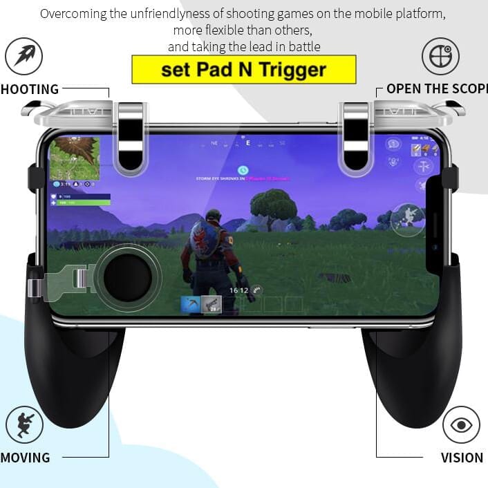 Mobile Controller Gamepad Free Fire L1 R1 Triggers Phone Game Pad Handle Grip Joystick for Pubg Phone ( Combo ) - image 1