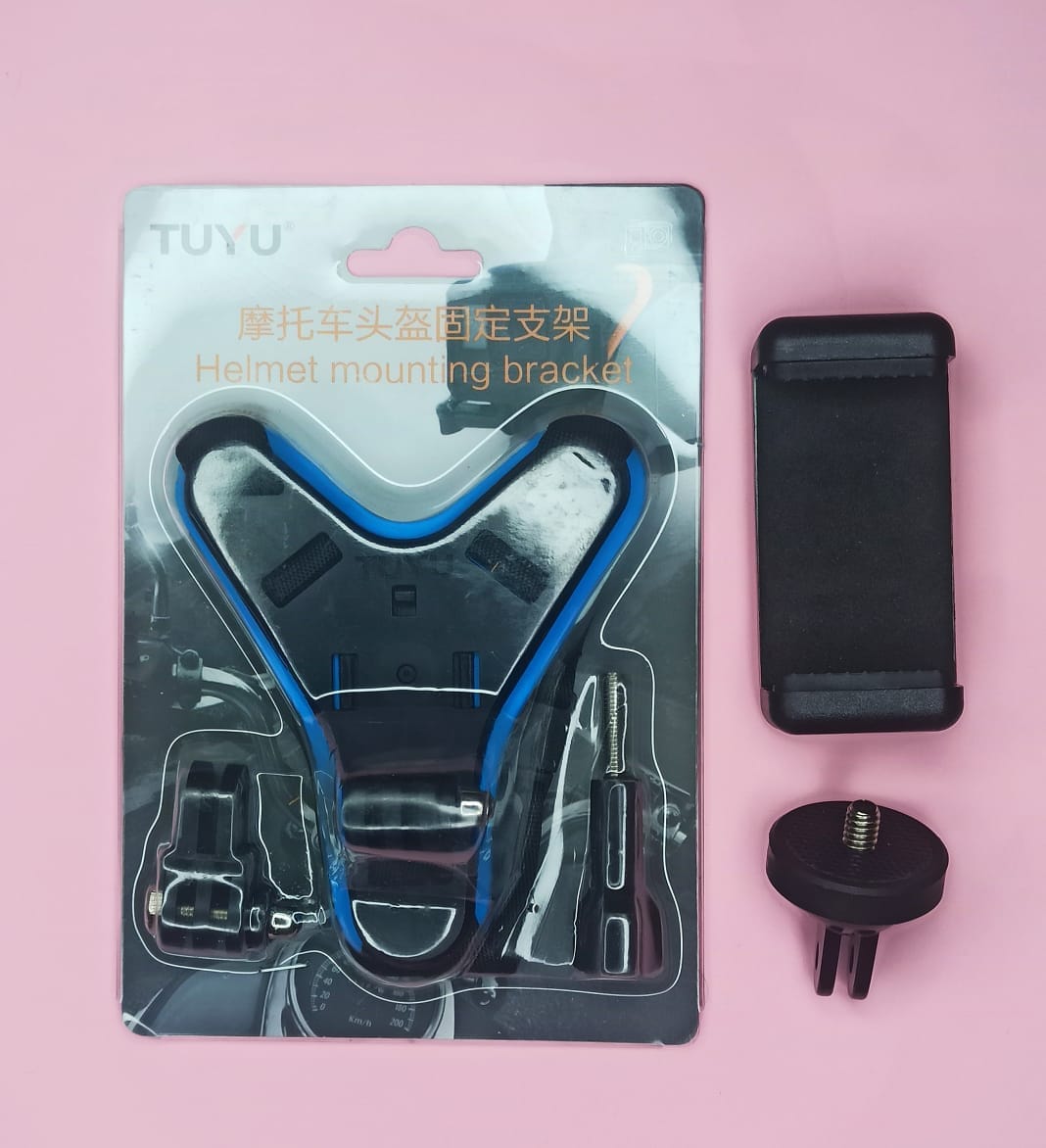 Motorcycle Helmet Chin Mount Strap With Mobile Holder ( 3 in 1 Set ) - image 4