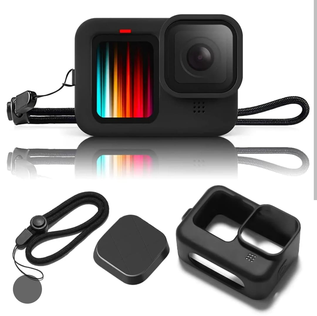 Silicone Sleeve Soft Rubber Frame Cover Case With Lens Cap Protection for GoPro Hero 10 Black - image 1