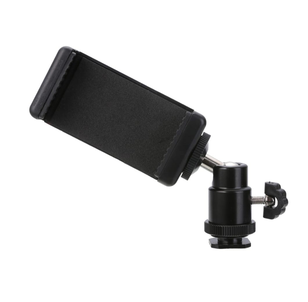 1/4" Camera Hot Shoe Mount, Ballhead with Mobile Clip - image 1