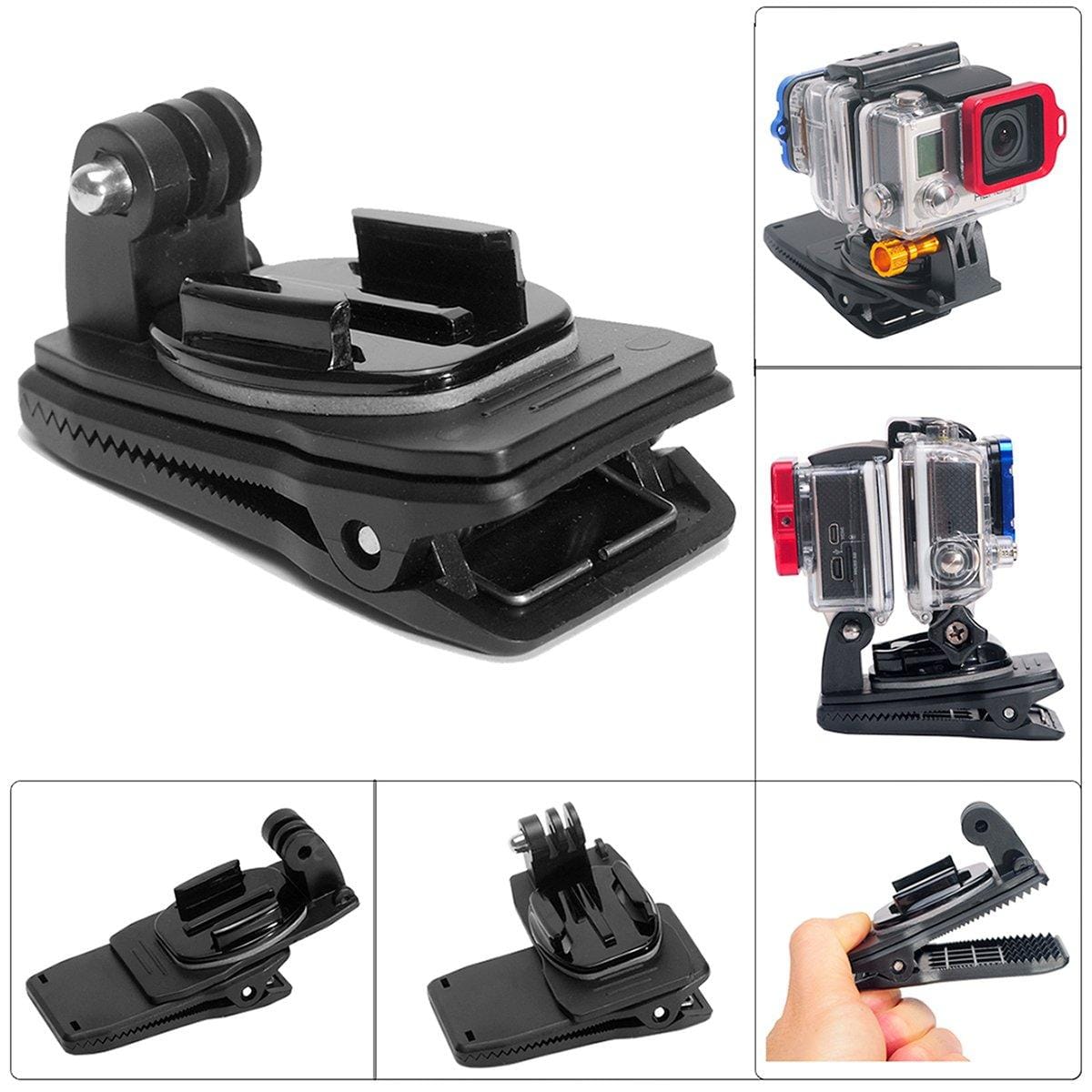 Dual Action Camera Backpack Clip Mount Rucksack Clip Mount 360 Degree Rotary Dual-Cam Clip Compatible For Gopro And Action Camera - image 2