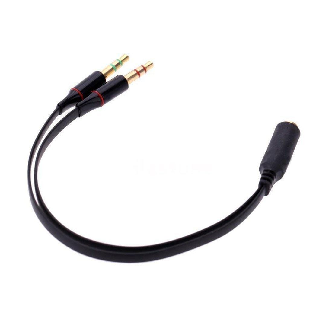 3.5mm Y Splitter 2 Jack Male to 1 Female Headphone Mic Audio Adapter Splitter - image 1