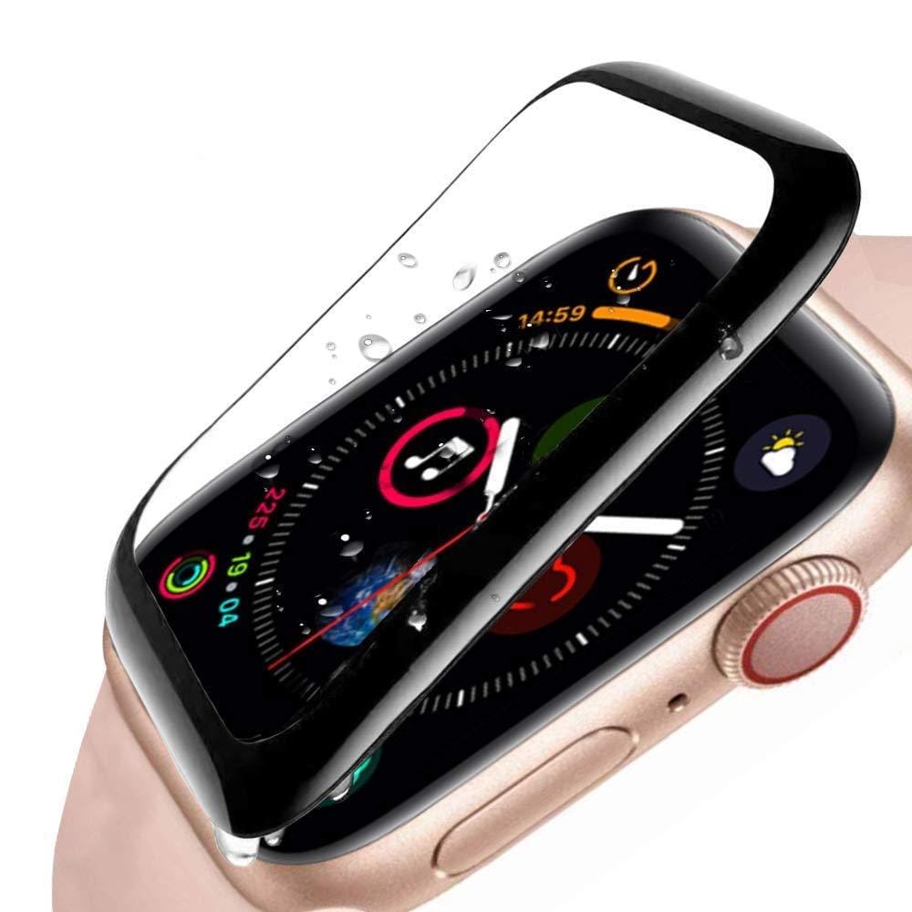 9H HD tempered glass 3D Curved Edges Full Coverage Screen Protector Tempered Glass Film for iWatch Series 44mm, Black - image 4