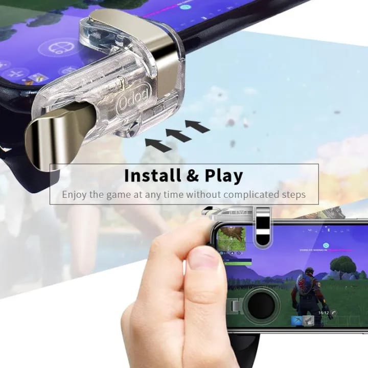 Mobile Controller Gamepad Free Fire L1 R1 Triggers Phone Game Pad Handle Grip Joystick for Pubg Phone ( Combo ) - image 2