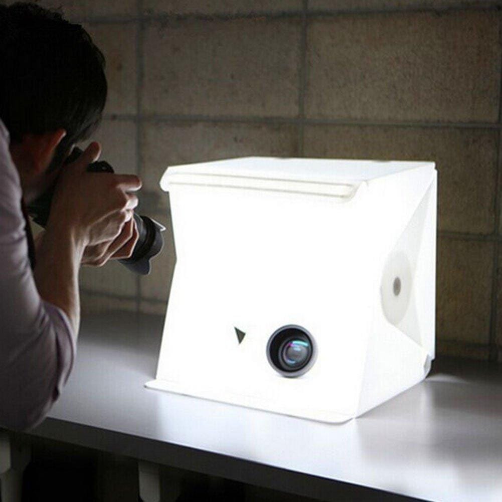 20Cm X 20Cm Mini Photography Light Box Portable Photo Studio Shooting Table Top Mini Led Lighting Kit With Integrated Led Lights Black And White Backdrops - image 1