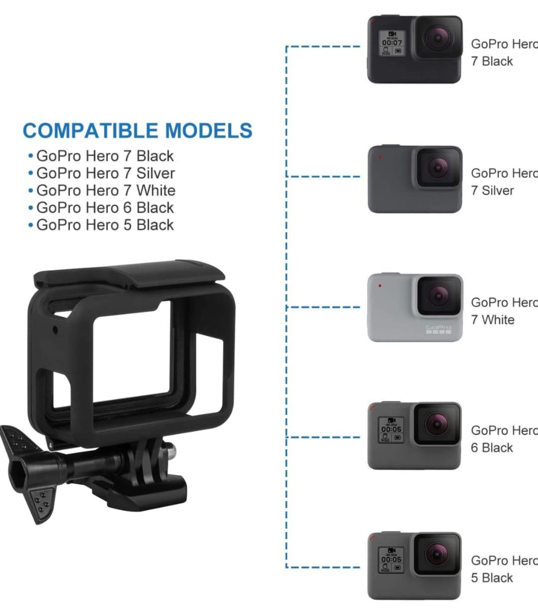 Frame Mount for GoPro Hero 7 Hero 5 Hero 6 Hero 2018 - image 2