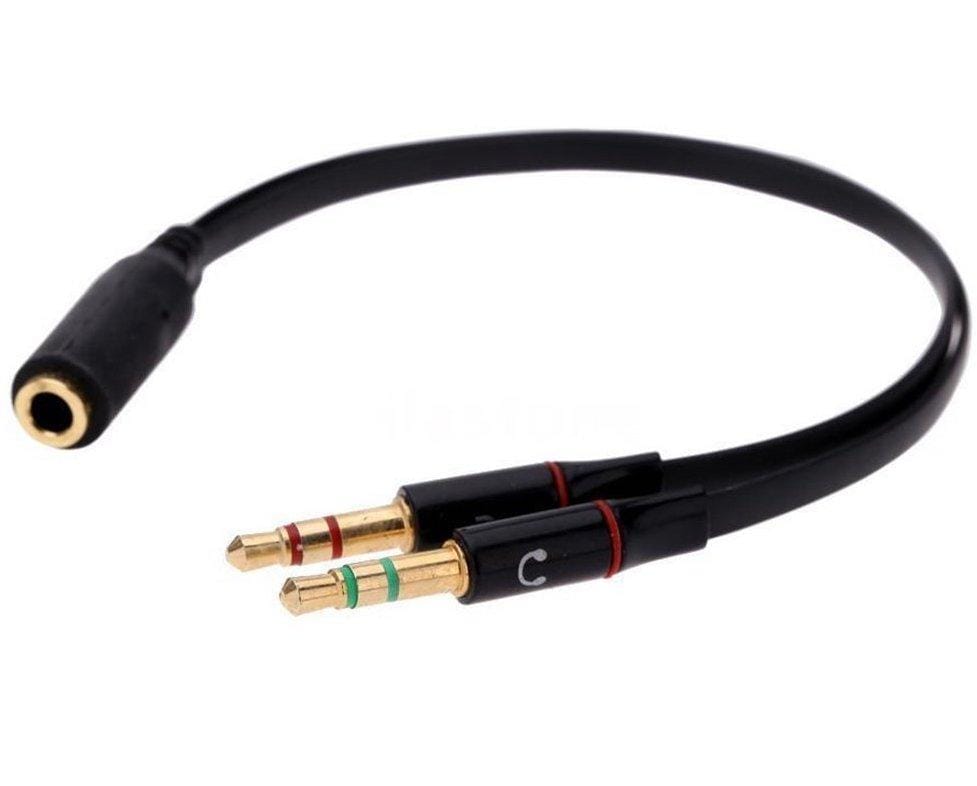 3.5mm Y Splitter 2 Jack Male to 1 Female Headphone Mic Audio Adapter Splitter - image 3