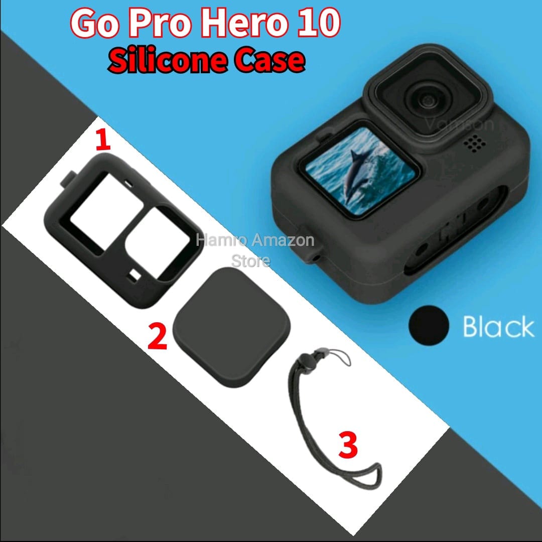 Silicone Sleeve Soft Rubber Frame Cover Case With Lens Cap Protection for GoPro Hero 10 Black - image 3