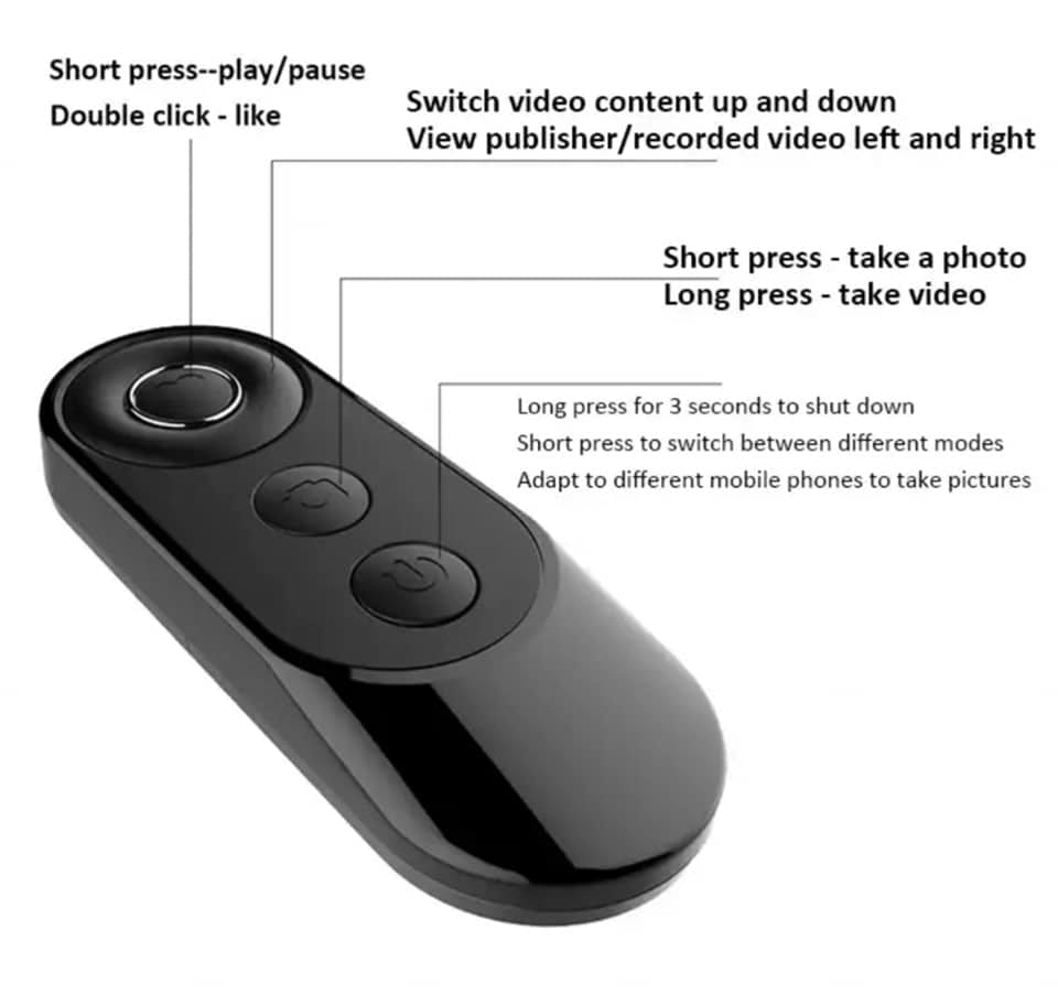 Remote Controller With Mobile Jelly Stickers For Tiktok ,Video Shoot And Photo Click - image 2