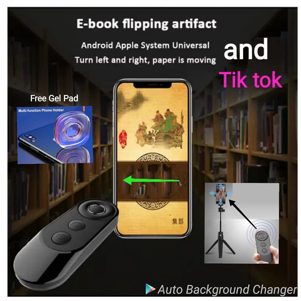 Remote Controller With Mobile Jelly Stickers For Tiktok ,Video Shoot And Photo Click - image 1