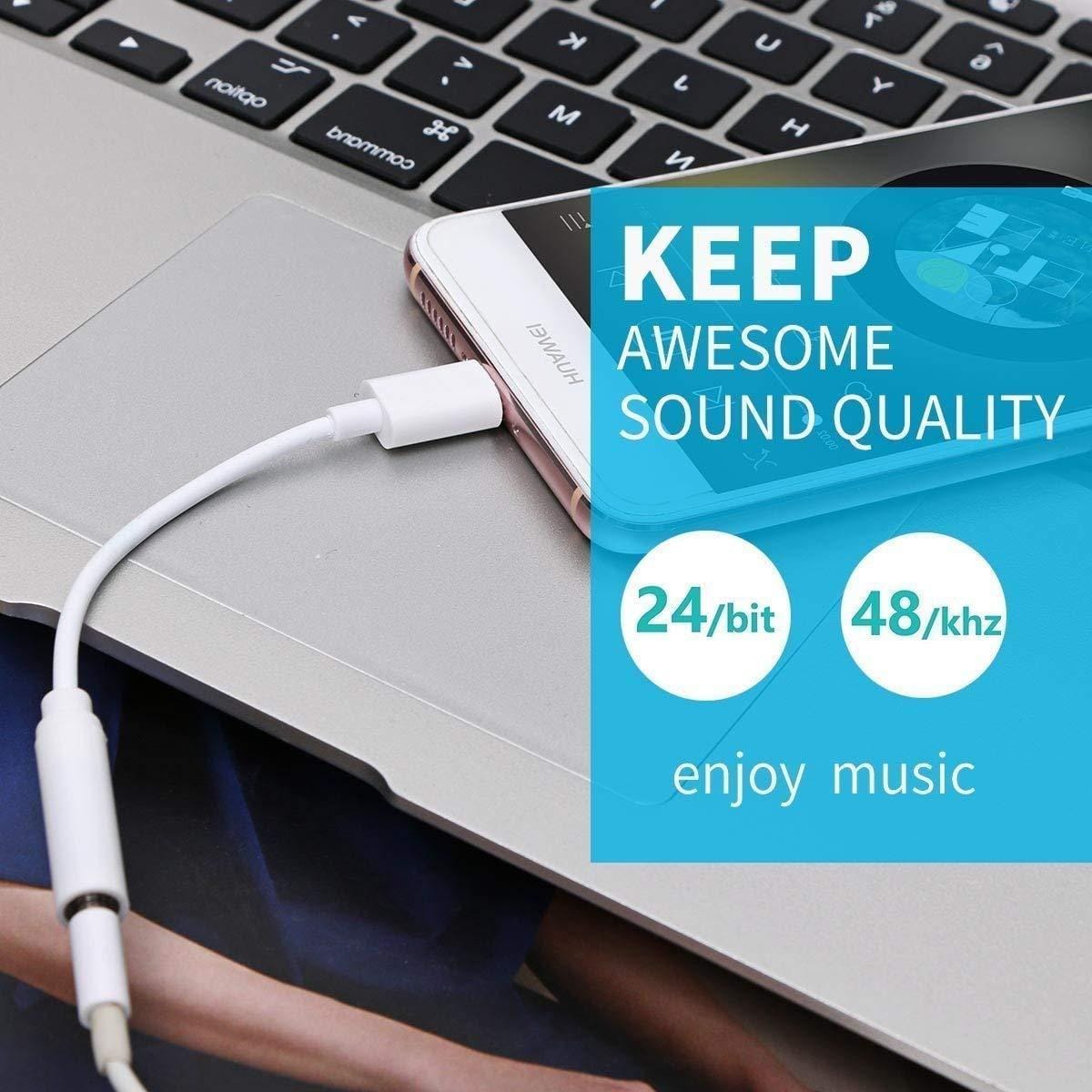 Type C to 3.5mm Female Aux Audio Adapter Microphone Connector Cable - image 3