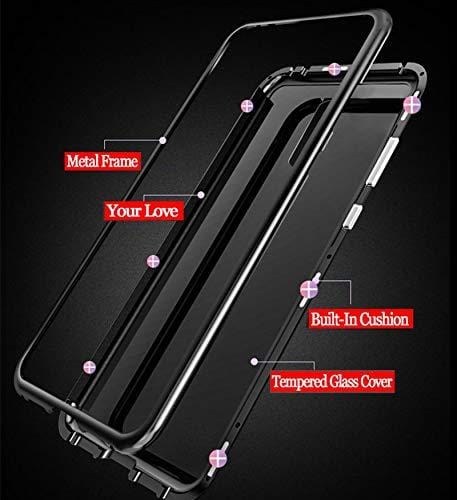 Slim Magnetic Case with 360 Degree Metal Frame and Tempered Glass Back side Cover ( One-plus 7 ) - image 2