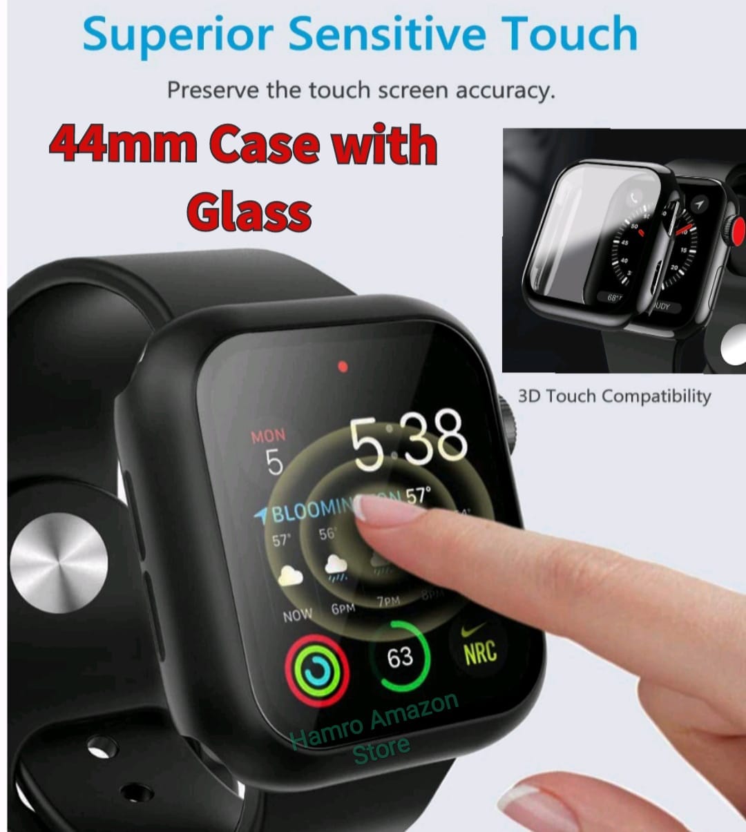 Apple Watch 44mm Case With Tempered Glass ( Black ) - image 1